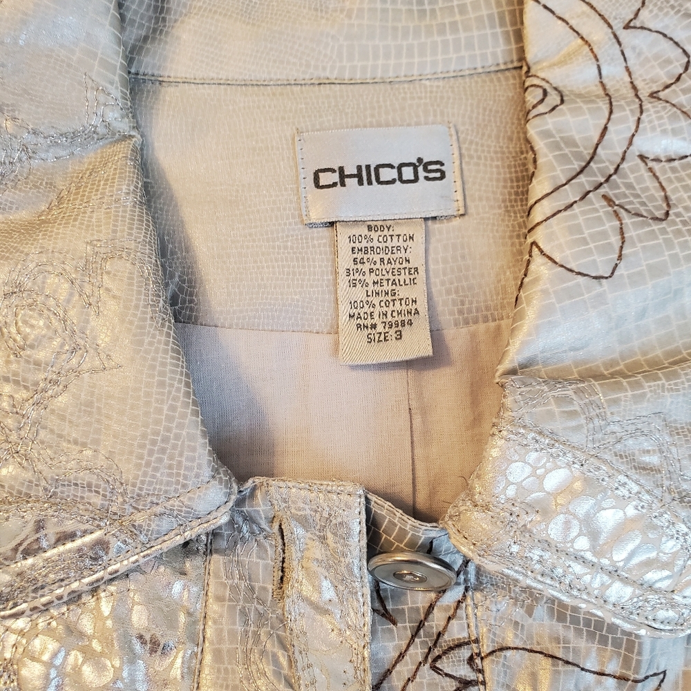 Chico's Silver Jacket - Picture 6 of 6